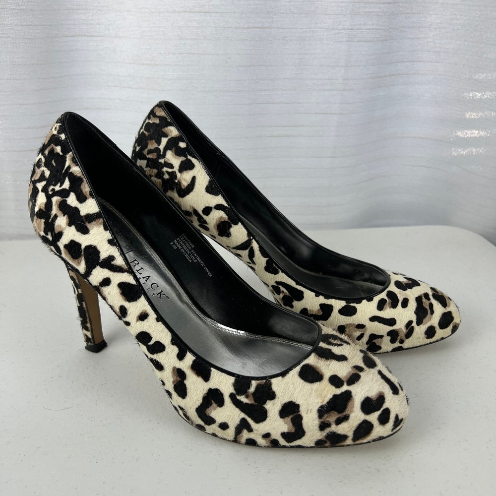 White House Black Market Panther Pumps Womens‎ 9.5M Tan Leopard Leather Sexy